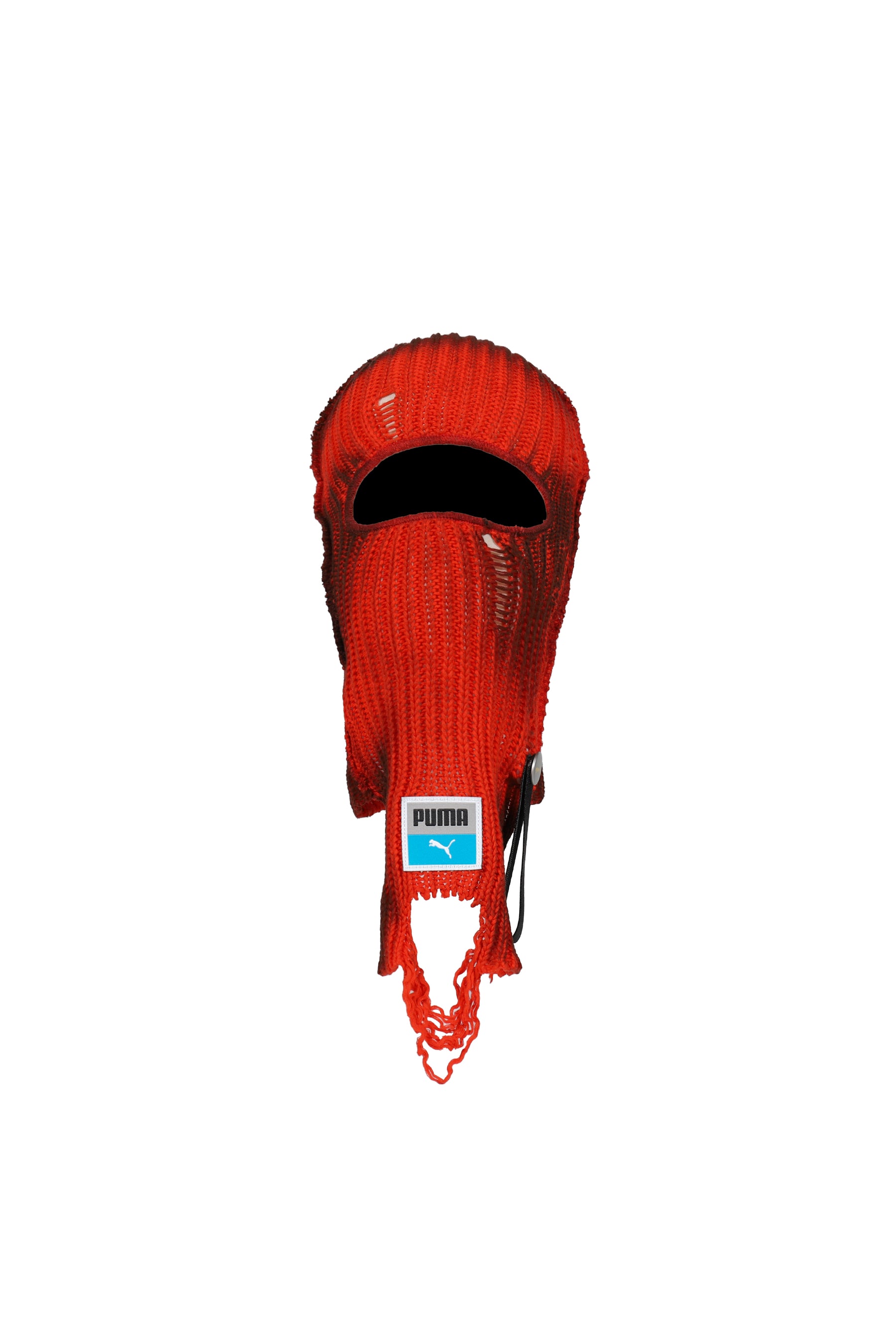 KNITTED BALACLAVA / RED/BLK