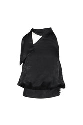 WRAP SCARF BLOUSE / BLK