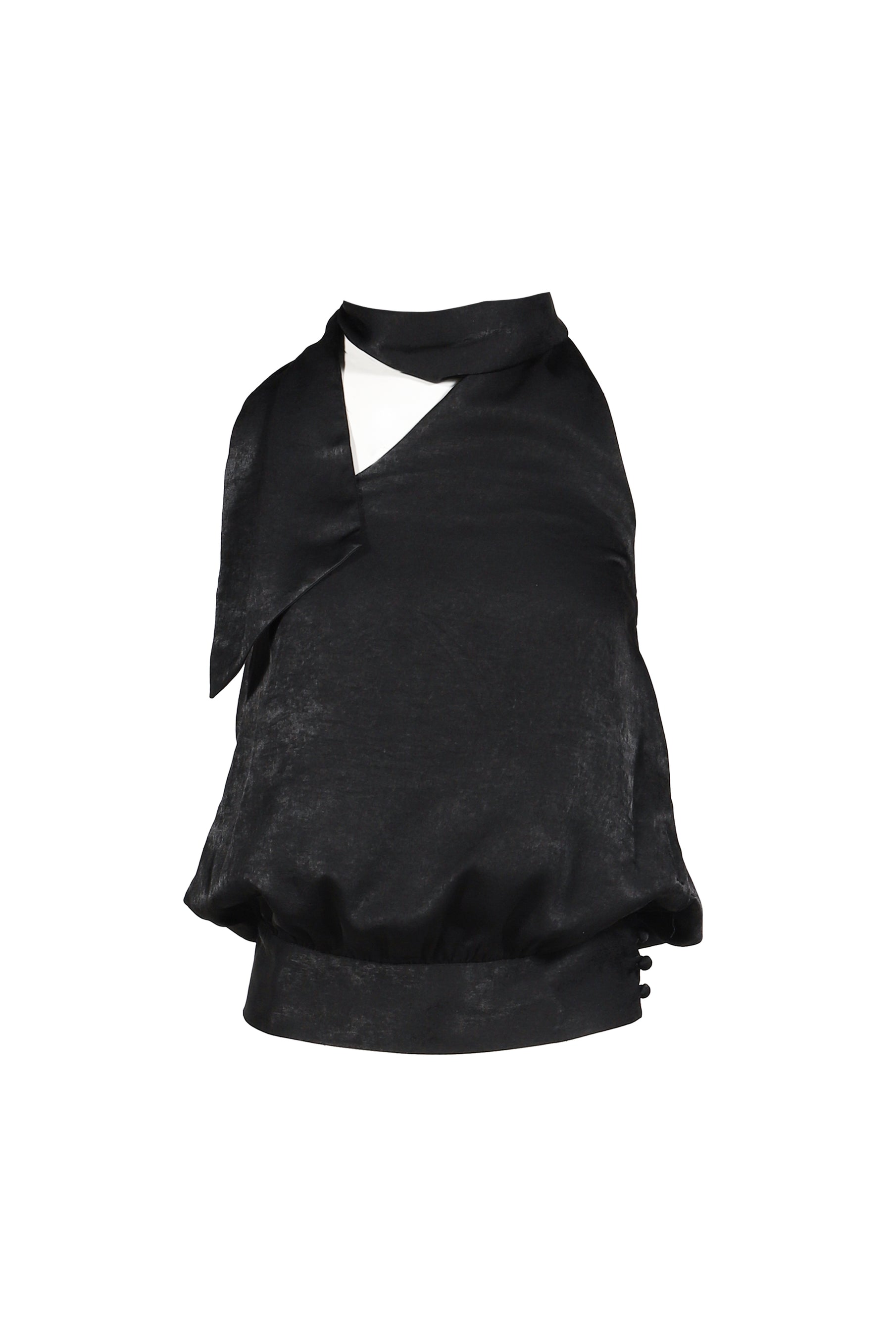 WRAP SCARF BLOUSE / BLK