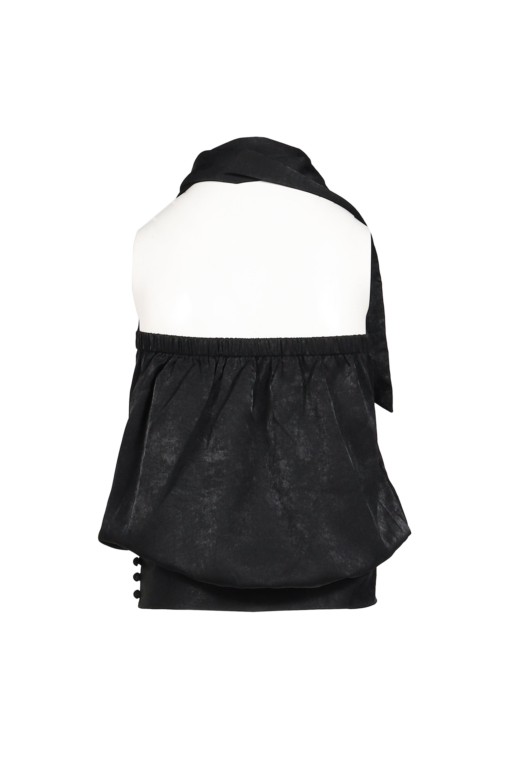 WRAP SCARF BLOUSE / BLK