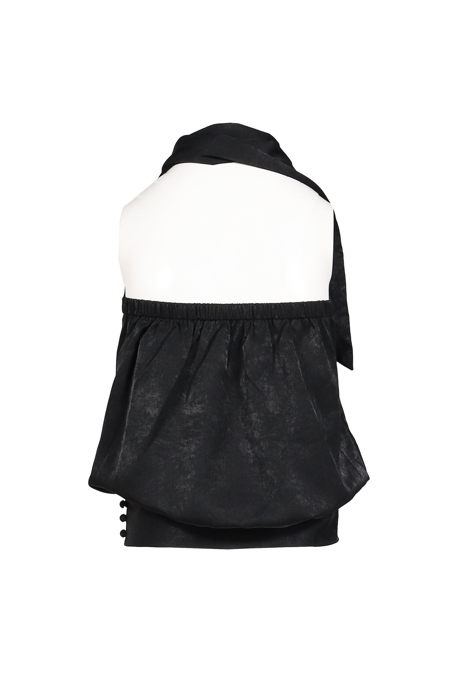 WRAP SCARF BLOUSE / BLK