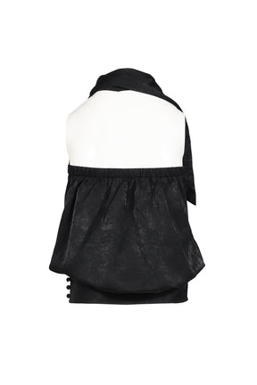 WRAP SCARF BLOUSE / BLK