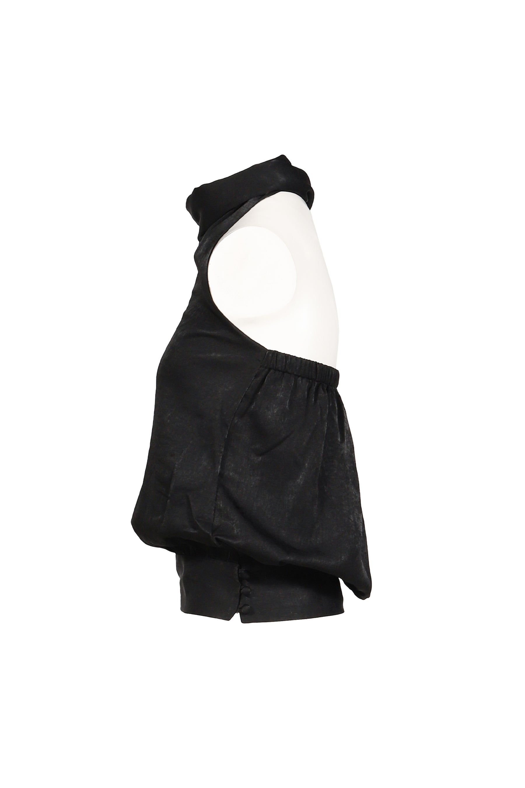 WRAP SCARF BLOUSE / BLK