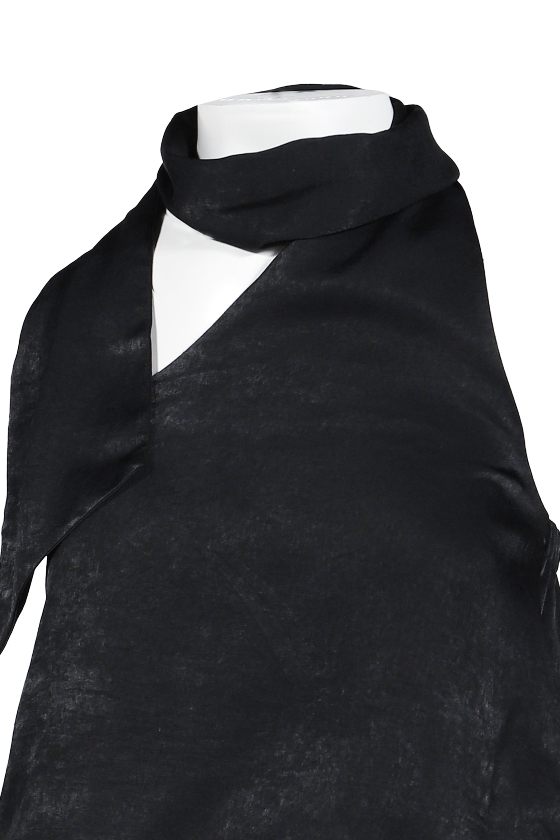 WRAP SCARF BLOUSE / BLK
