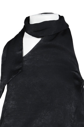 WRAP SCARF BLOUSE / BLK