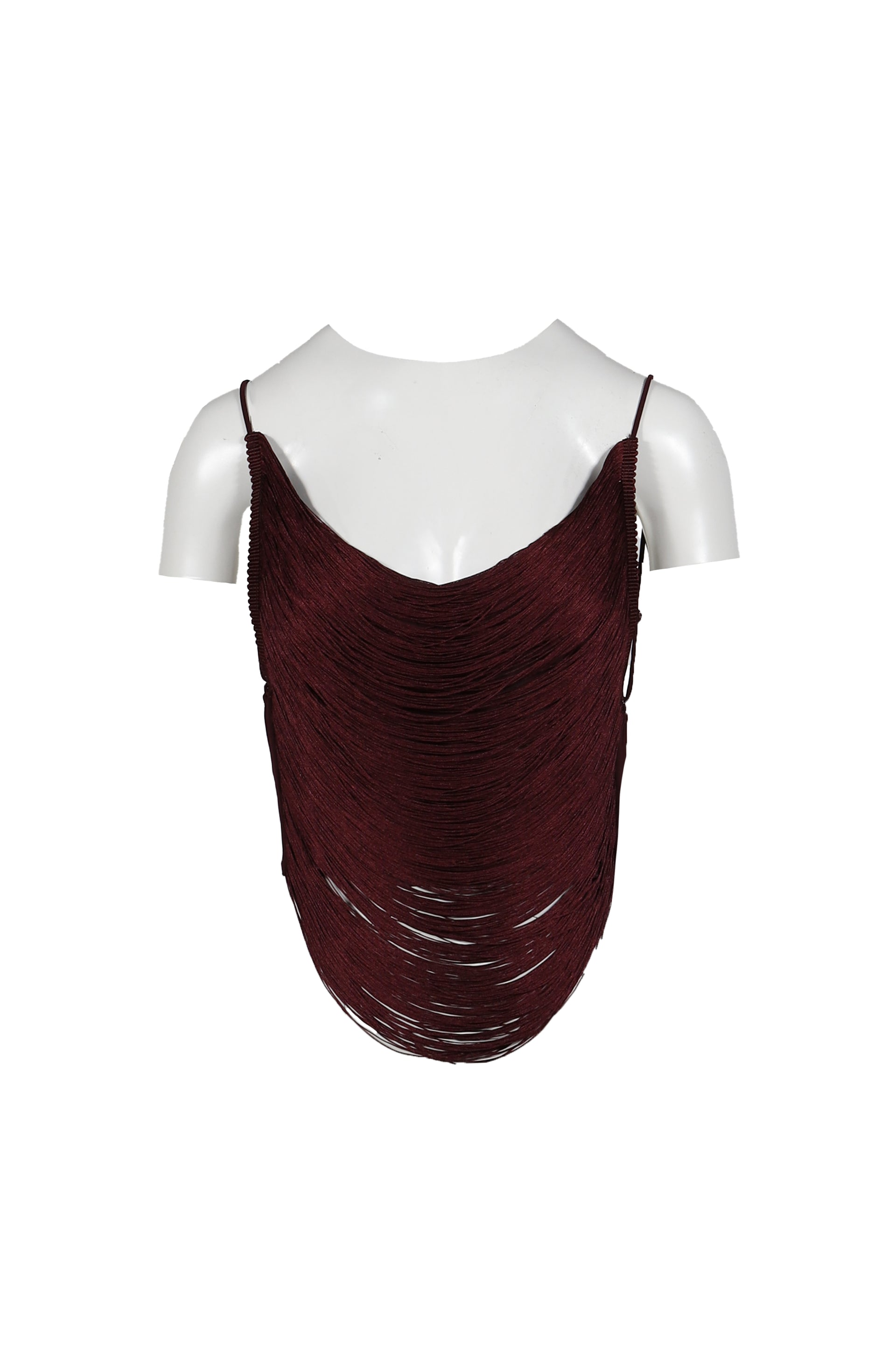 Jaded London FRINGE BACKLESS TOP / RED