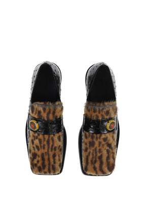 CHAMPAGNE CAP SQUARE TOE LOAFER / BLK 