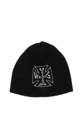 BIKER CROSS LOGO BEANIE / BLK
