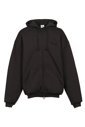 VETEMENTS FW25 PUFFED OVERSIZED ZIP-UP HOODIE / WASHED BLACK - NUBIAN
