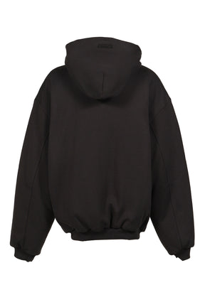 PUFFED OVERSIZED ZIP-UP HOODIE / WASHED BLK 