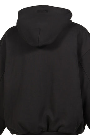 PUFFED OVERSIZED ZIP-UP HOODIE / WASHED BLK 