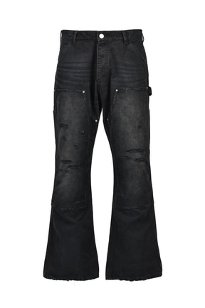 DIRTY DOUBLE KNEE FLARE / FADED BLK