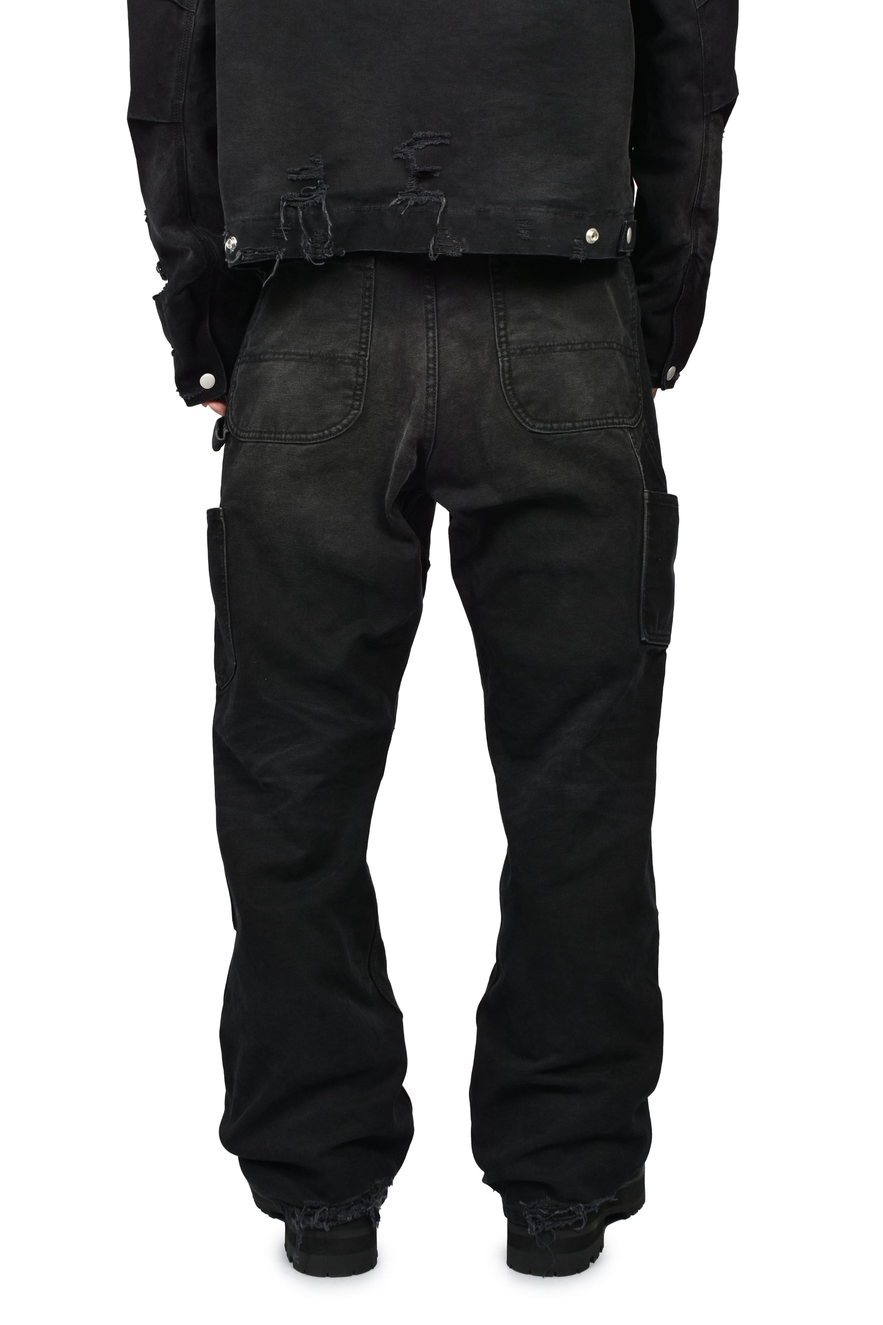 DIRTY DOUBLE KNEE FLARE / FADED BLK