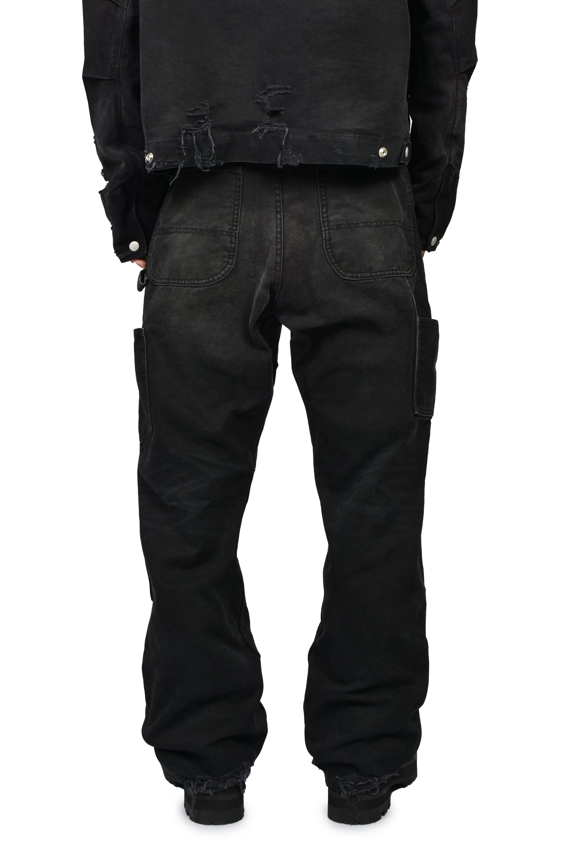 DIRTY DOUBLE KNEE FLARE / FADED BLK
