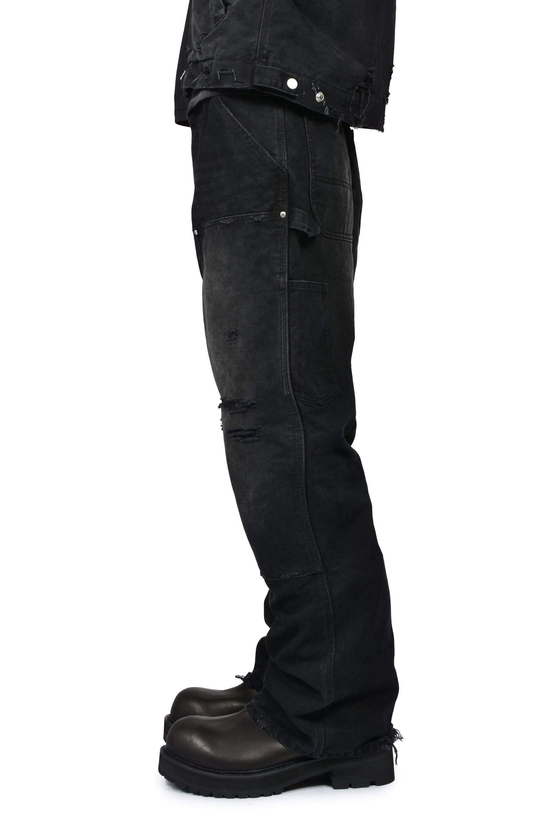 DIRTY DOUBLE KNEE FLARE / FADED BLK