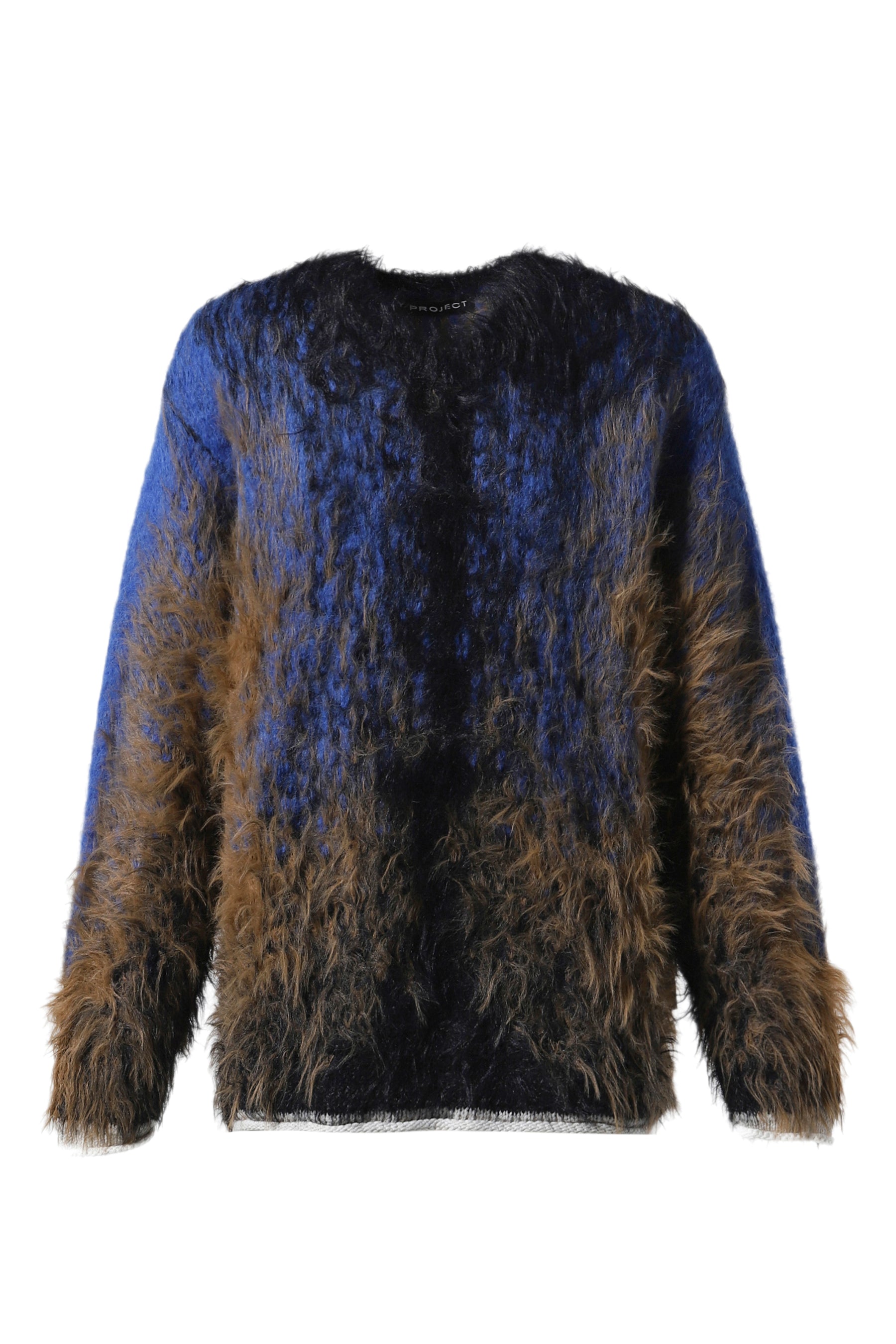 HAIRY GRADIENT SWEATER / BLK CAMEL BLU