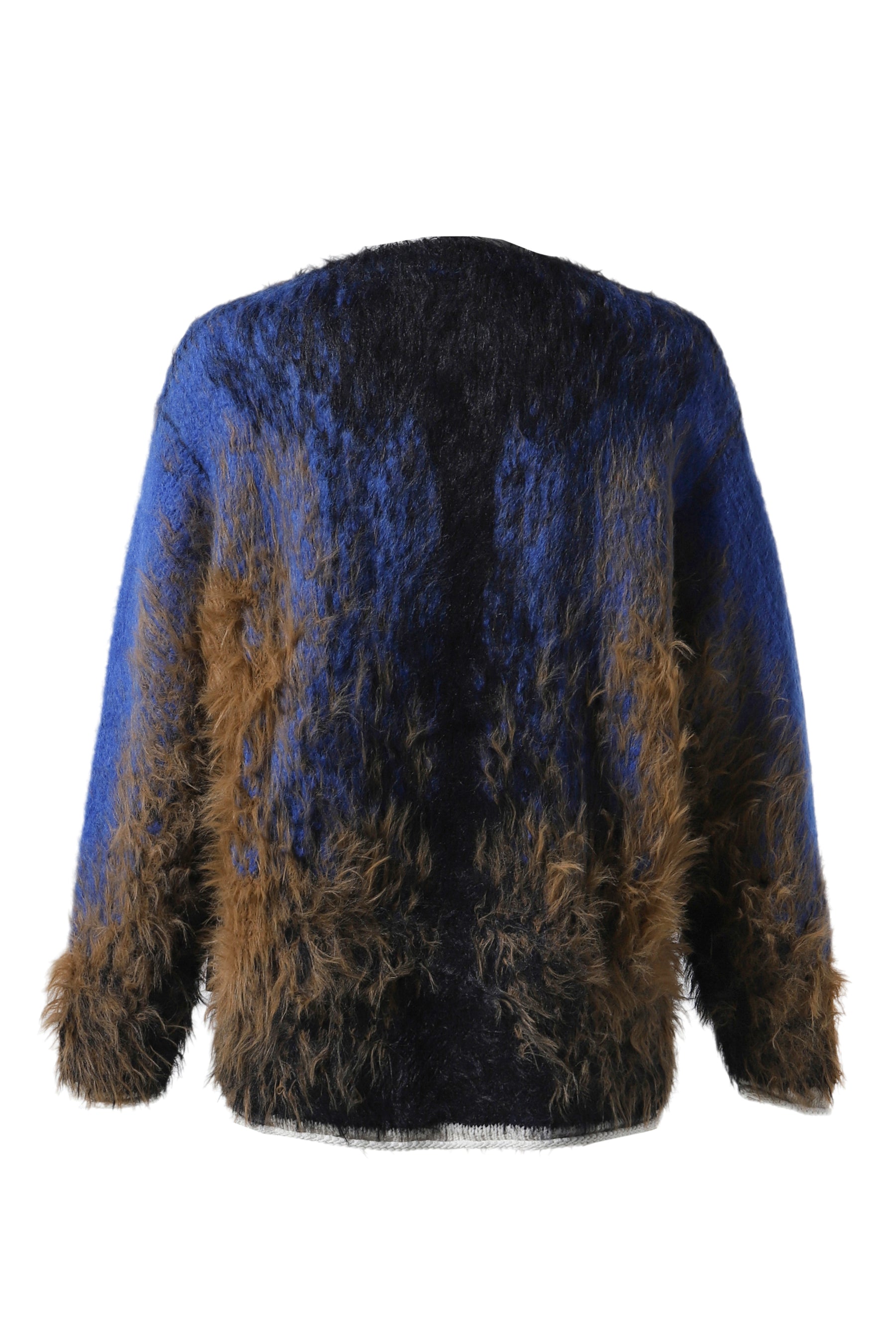 HAIRY GRADIENT SWEATER / BLK CAMEL BLU