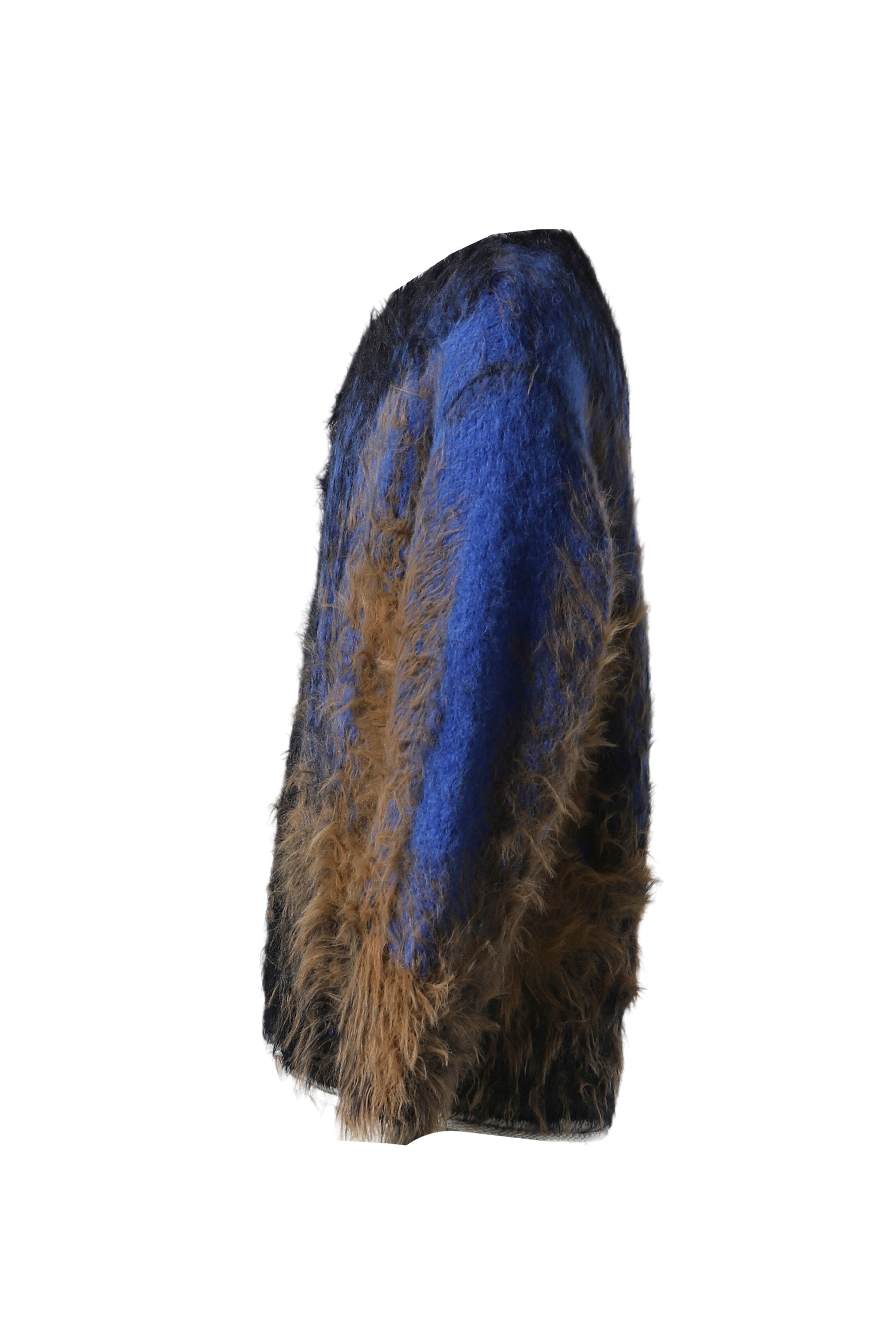 HAIRY GRADIENT SWEATER / BLK CAMEL BLU