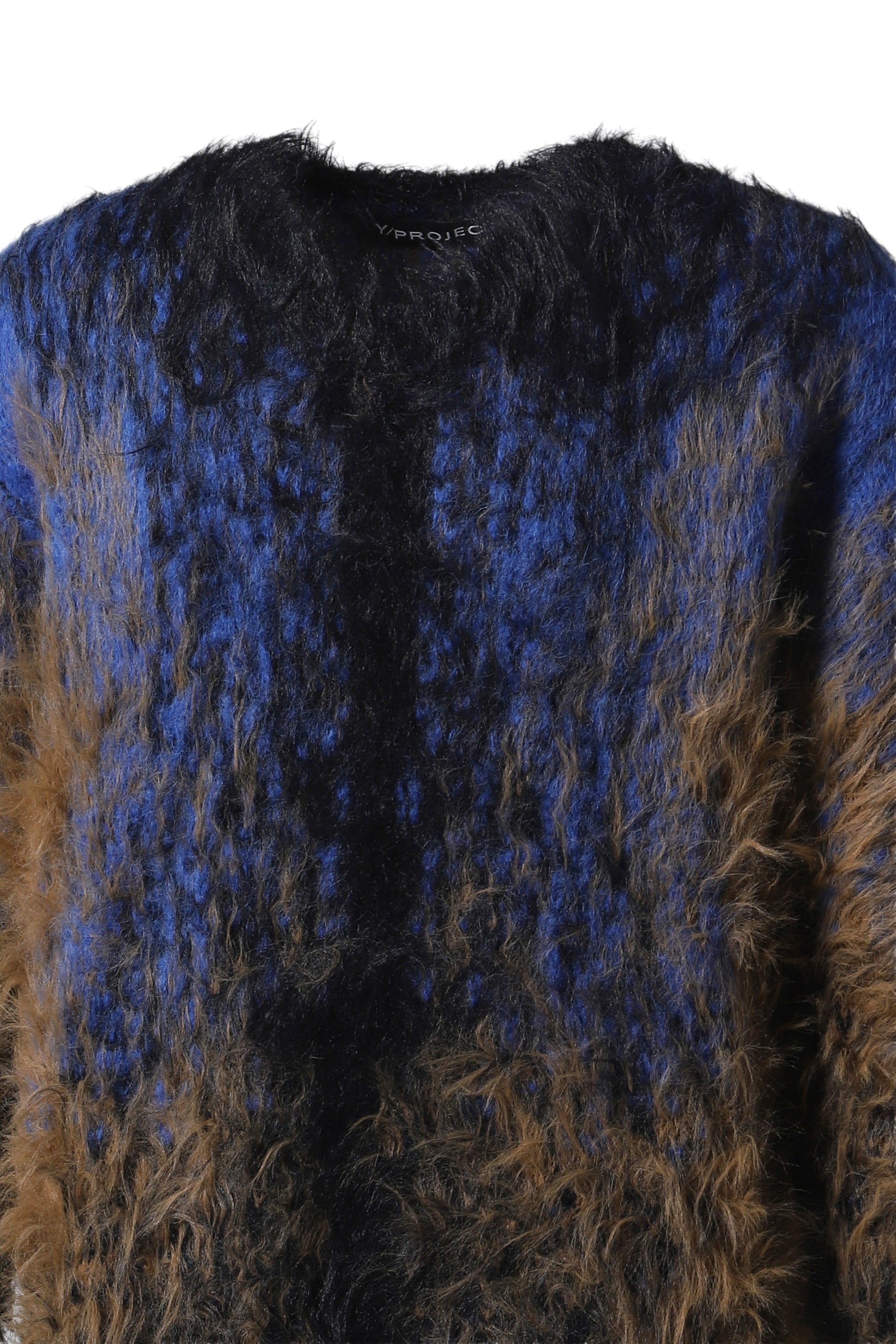 HAIRY GRADIENT SWEATER / BLK CAMEL BLU