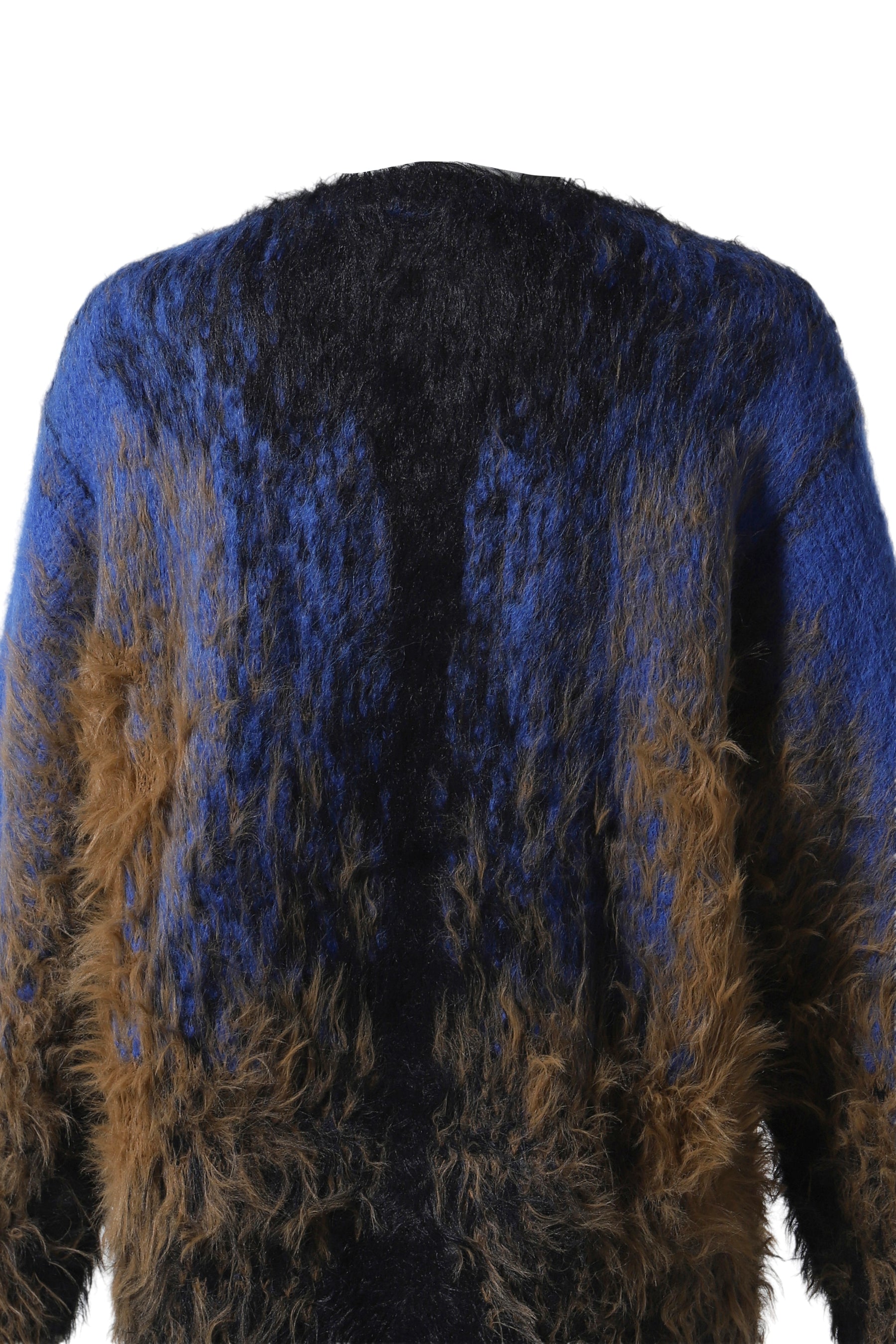 HAIRY GRADIENT SWEATER / BLK CAMEL BLU