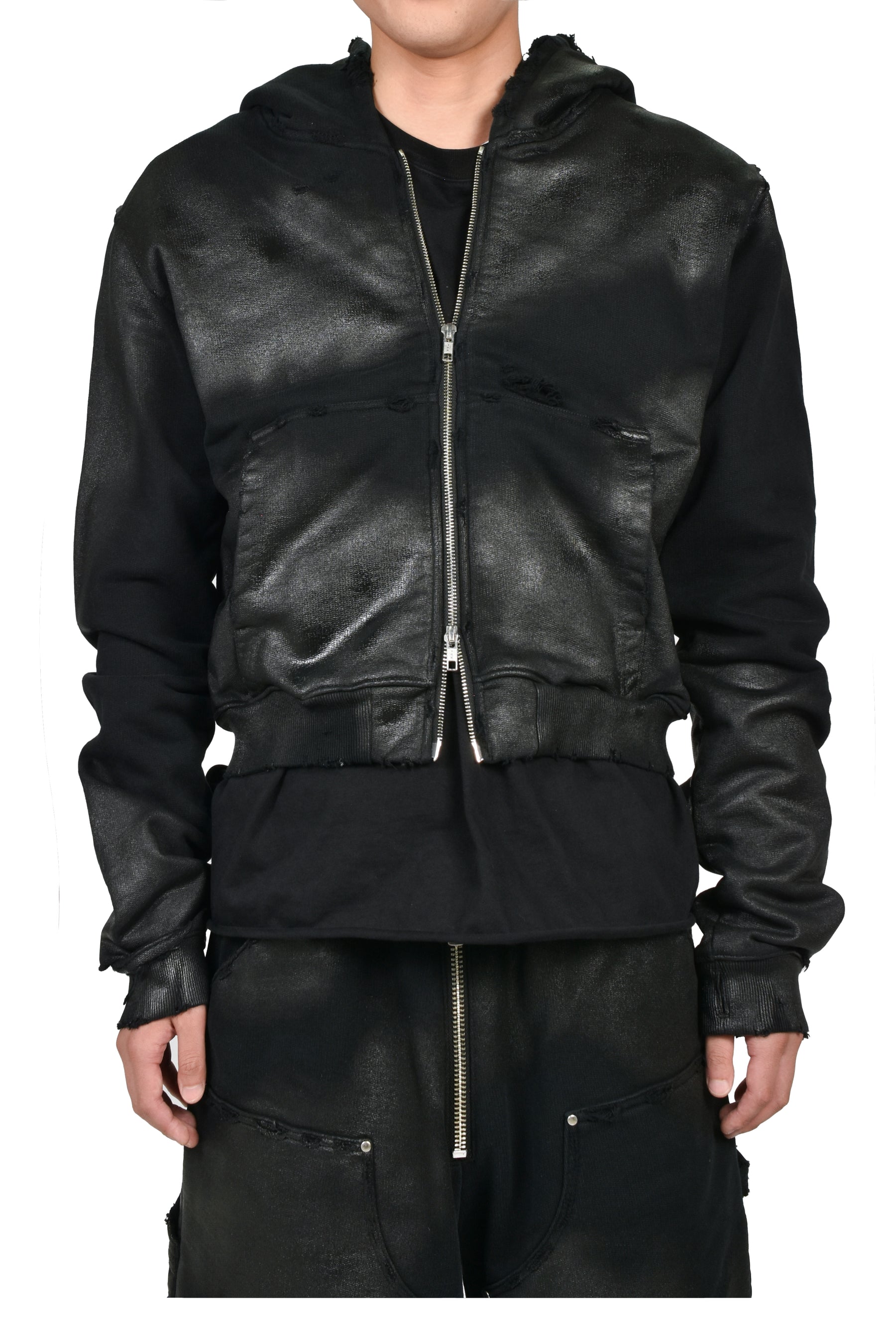 NOIR WAXED FULL ZIP / WAXED BLK