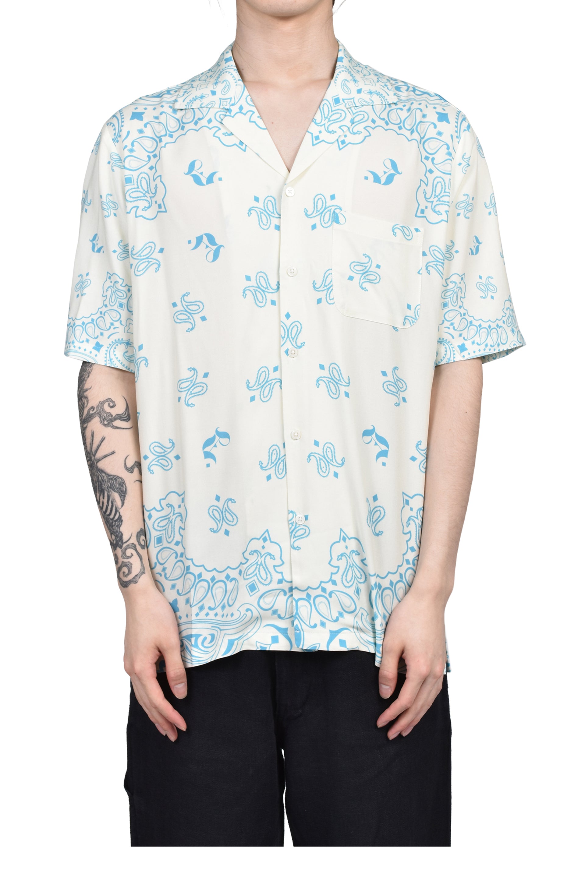 PAISLEY SHORT SLEEVE SHIRTS / VANILLA