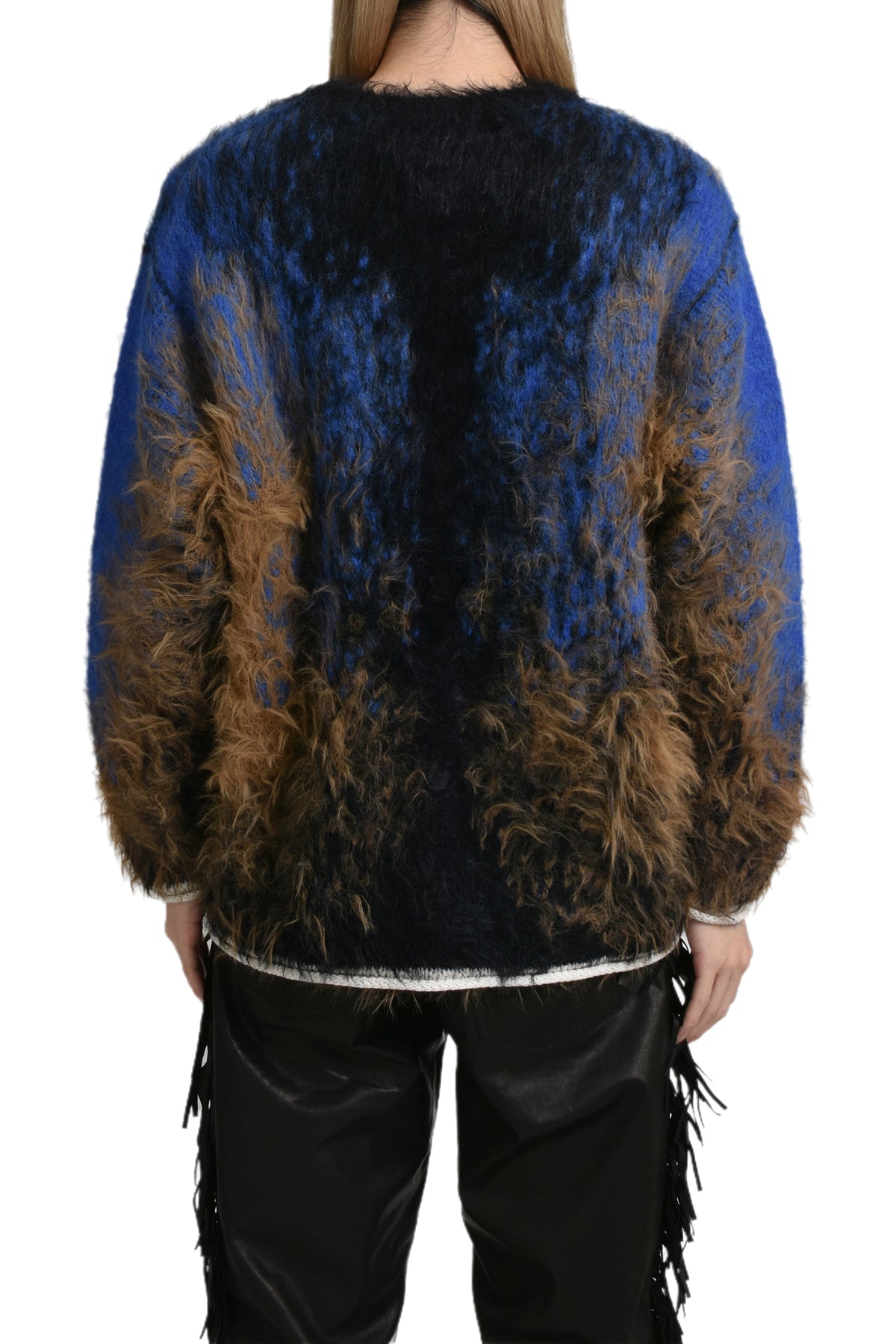 HAIRY GRADIENT SWEATER / BLK CAMEL BLU