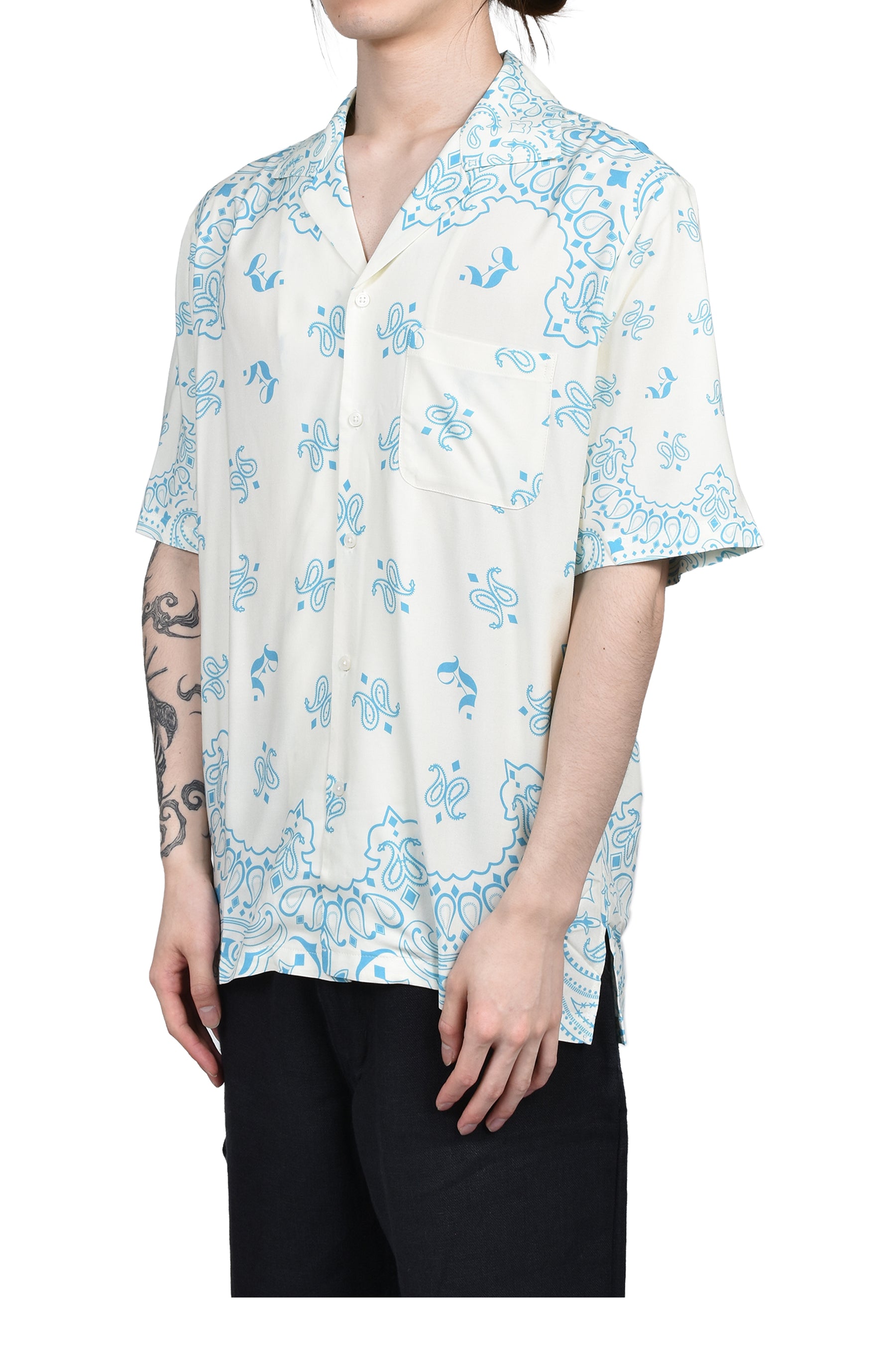 PAISLEY SHORT SLEEVE SHIRTS / VANILLA