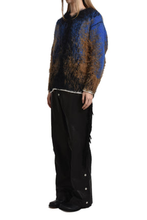 HAIRY GRADIENT SWEATER / BLK CAMEL BLU