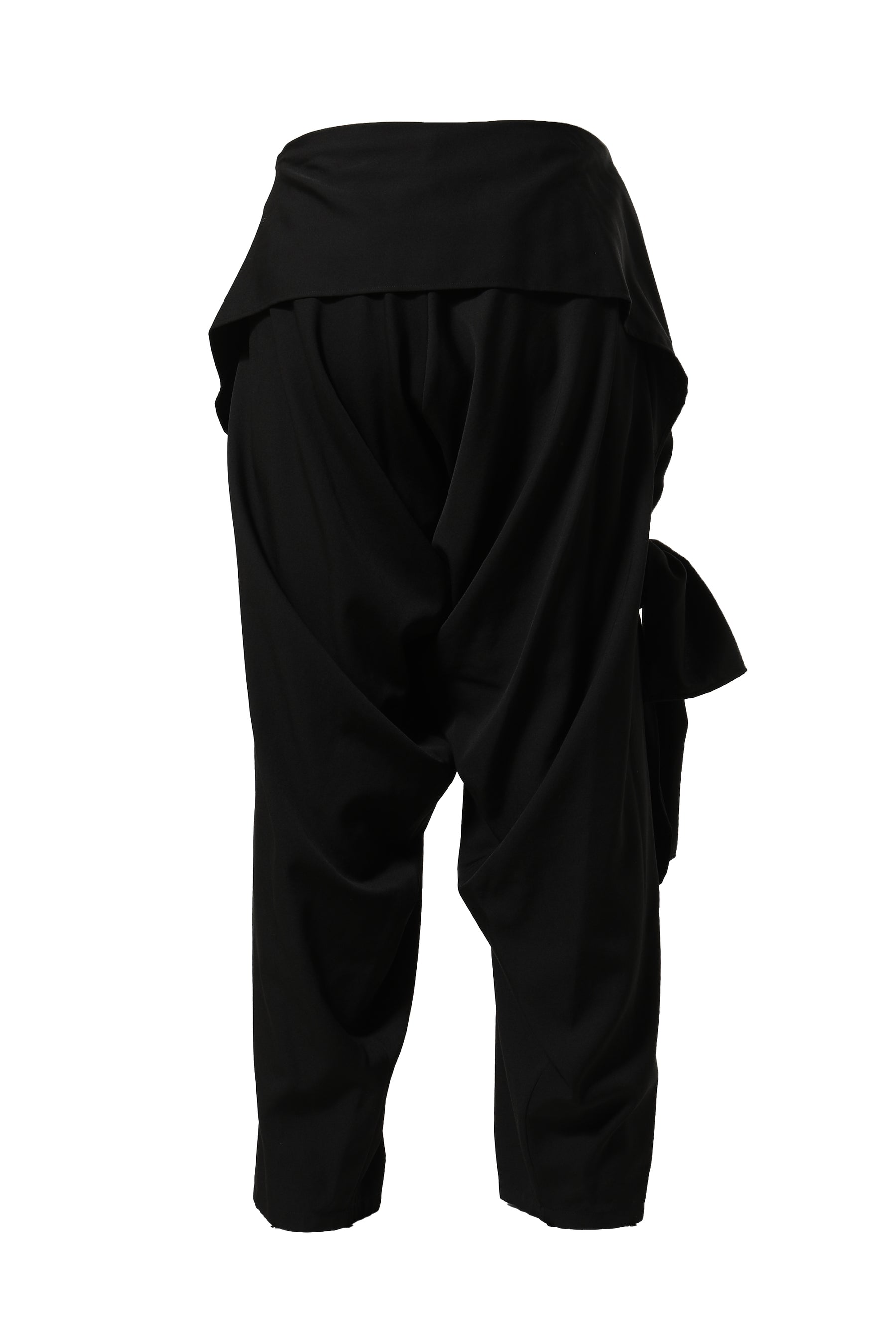 Yohji Yamamoto ヨウジヤマモト FW23 R-TIED DRAPED PANTS / BLK -NUBIAN