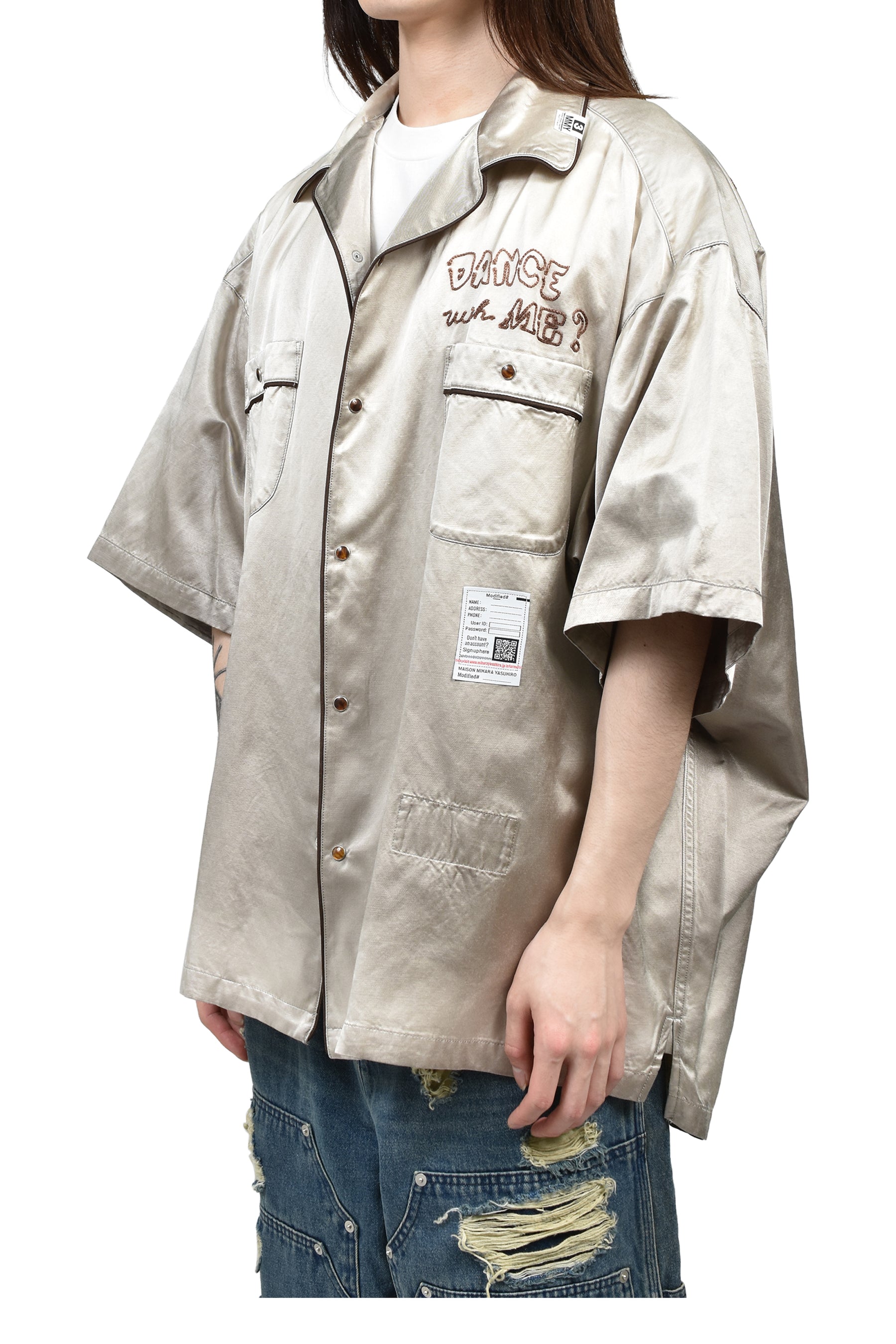 SUN FADE H/S SATIN SHIRTS / BEI