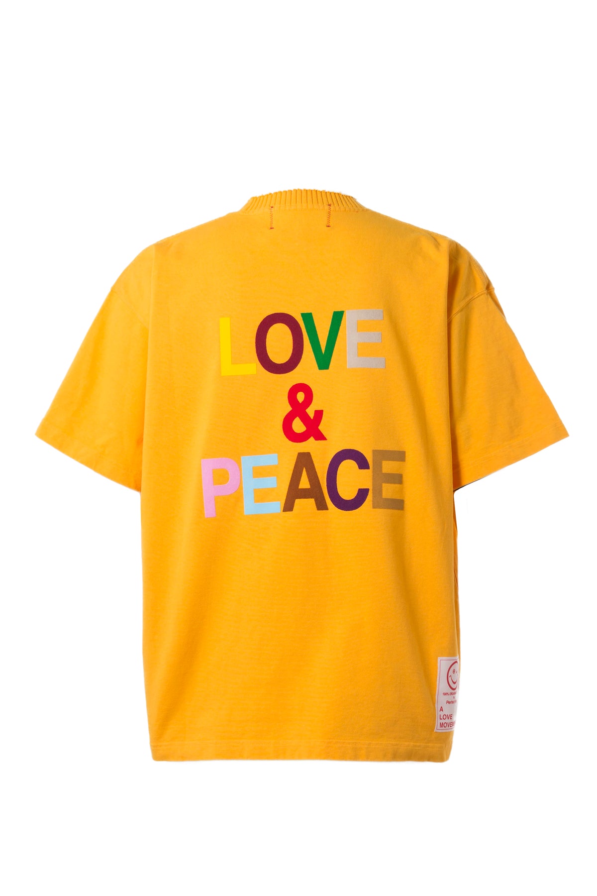 Perfect ribs BASIC SHORT SLEEVE T-SHIRTS "LOVE & PEACE" / YEL