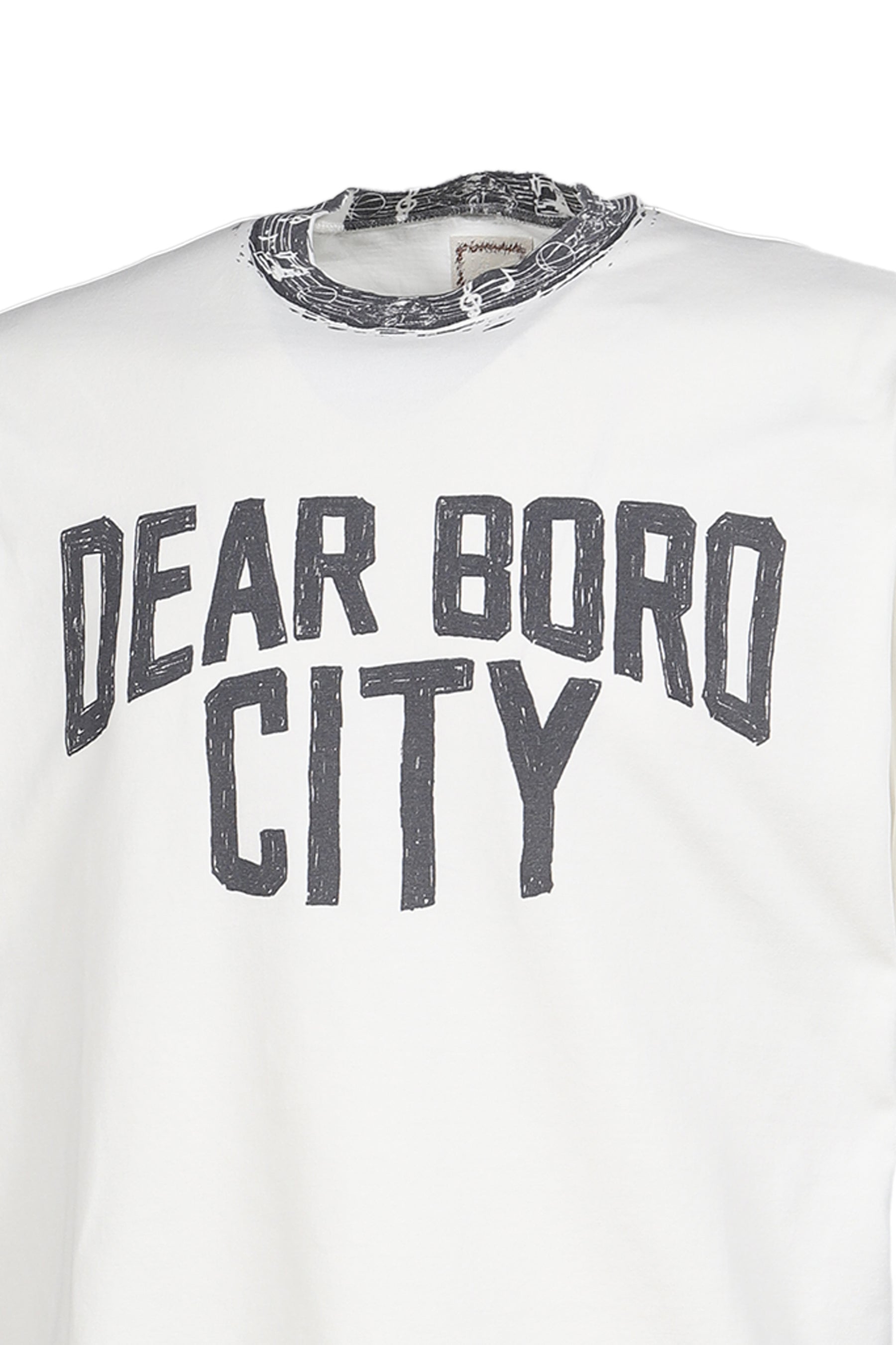 DEAR BORO INDIGO RINGER TEE / WHT