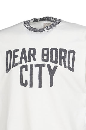 DEAR BORO INDIGO RINGER TEE / WHT