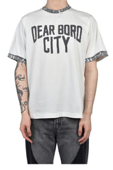 DEAR BORO INDIGO RINGER TEE / WHT