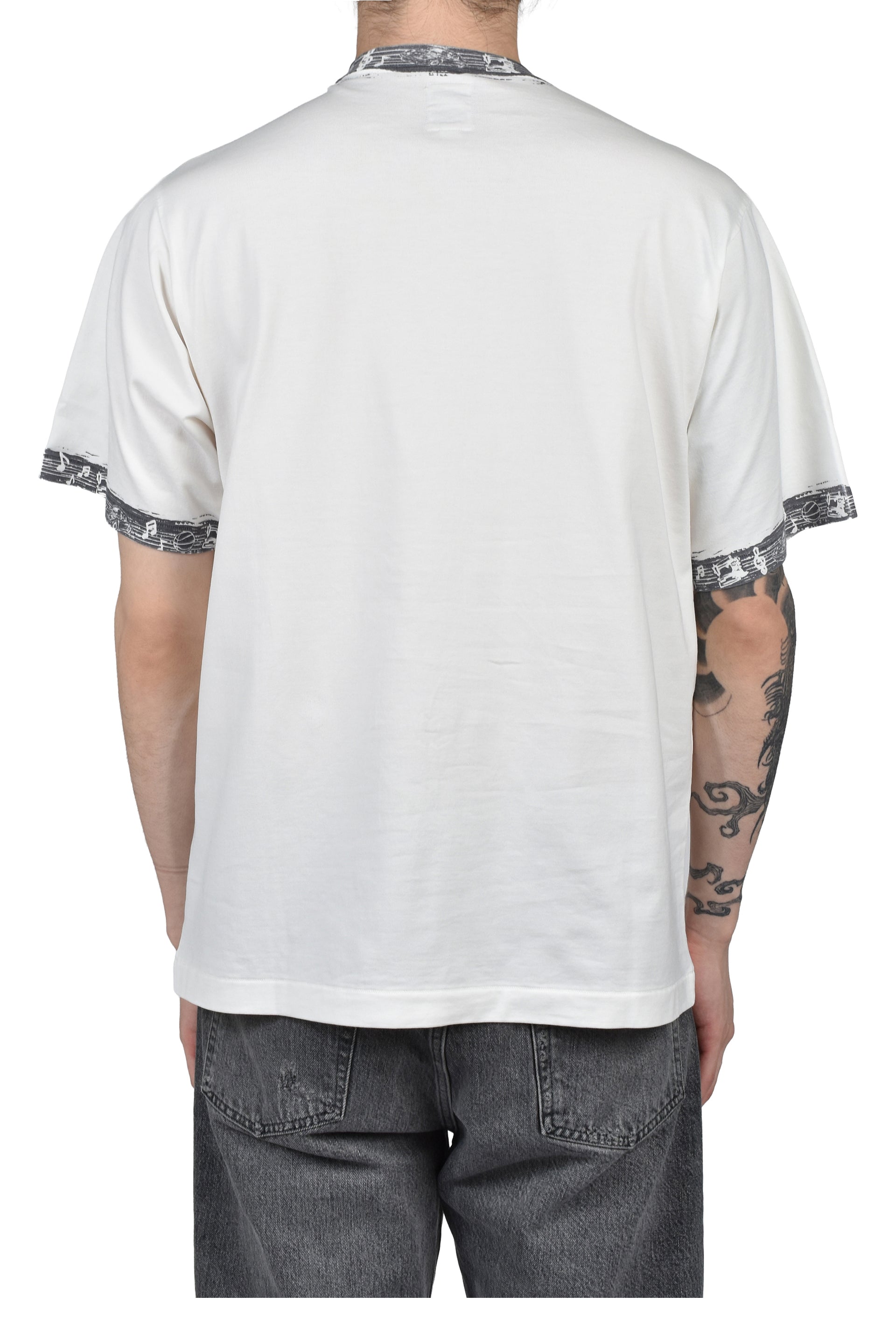 DEAR BORO INDIGO RINGER TEE / WHT