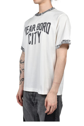 DEAR BORO INDIGO RINGER TEE / WHT