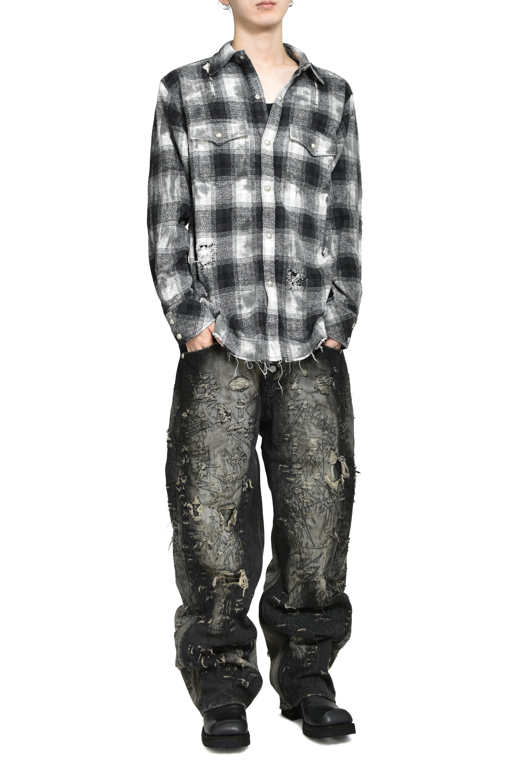 ANGELS DAMAGED SHIRT / BLK