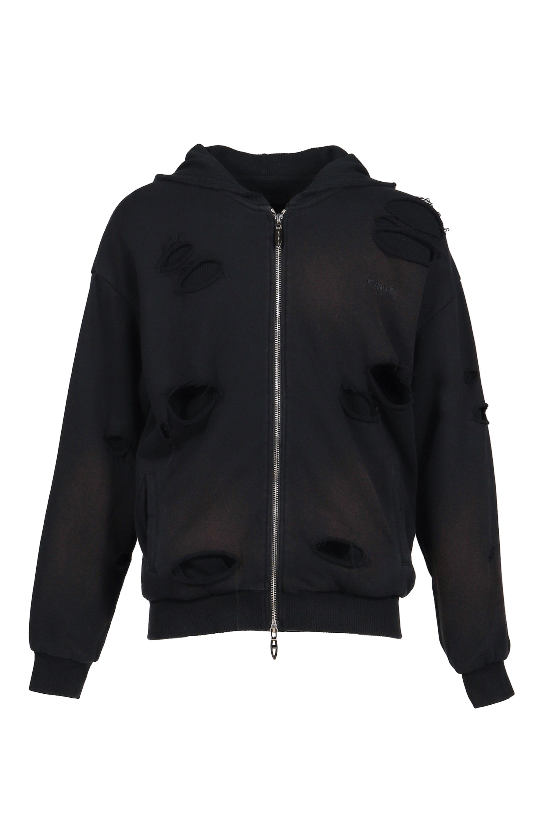 JUN/NAKAYAMA ジュン ナカヤマ FW25 THERMAL LAYERED ZIP HOODIE / BLK