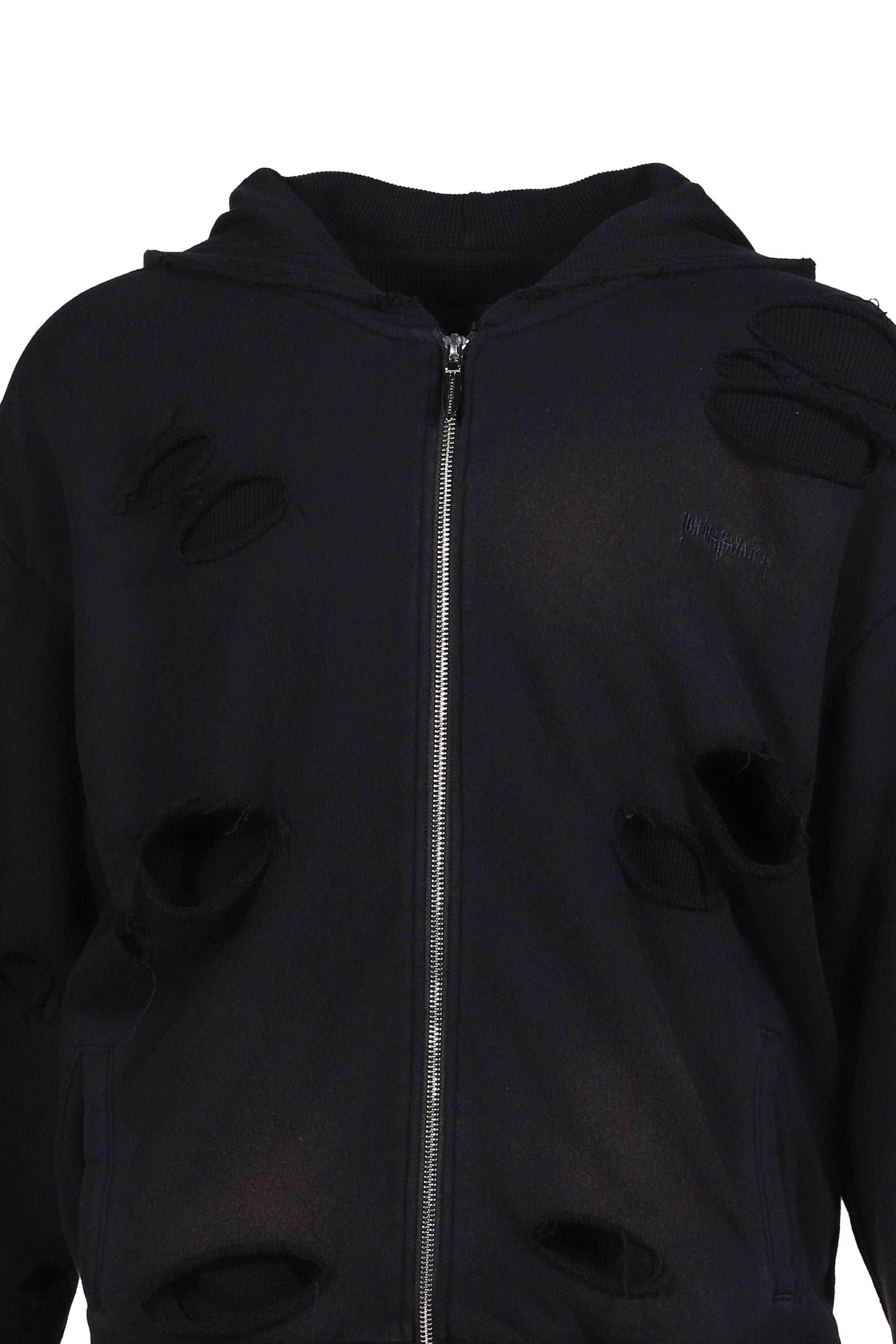 JUN/NAKAYAMA ジュン ナカヤマ FW25 THERMAL LAYERED ZIP HOODIE / BLK