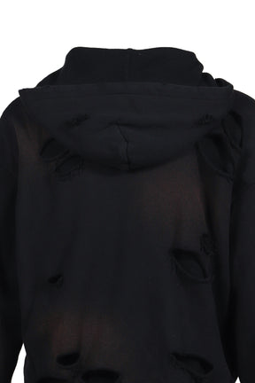 THERMAL LAYERED ZIP HOODIE / BLK