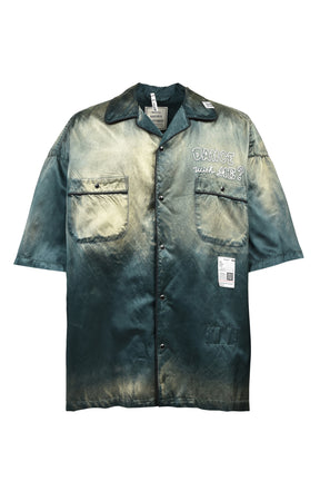 SUN FADE H/S SATIN SHIRTS / D.GRN