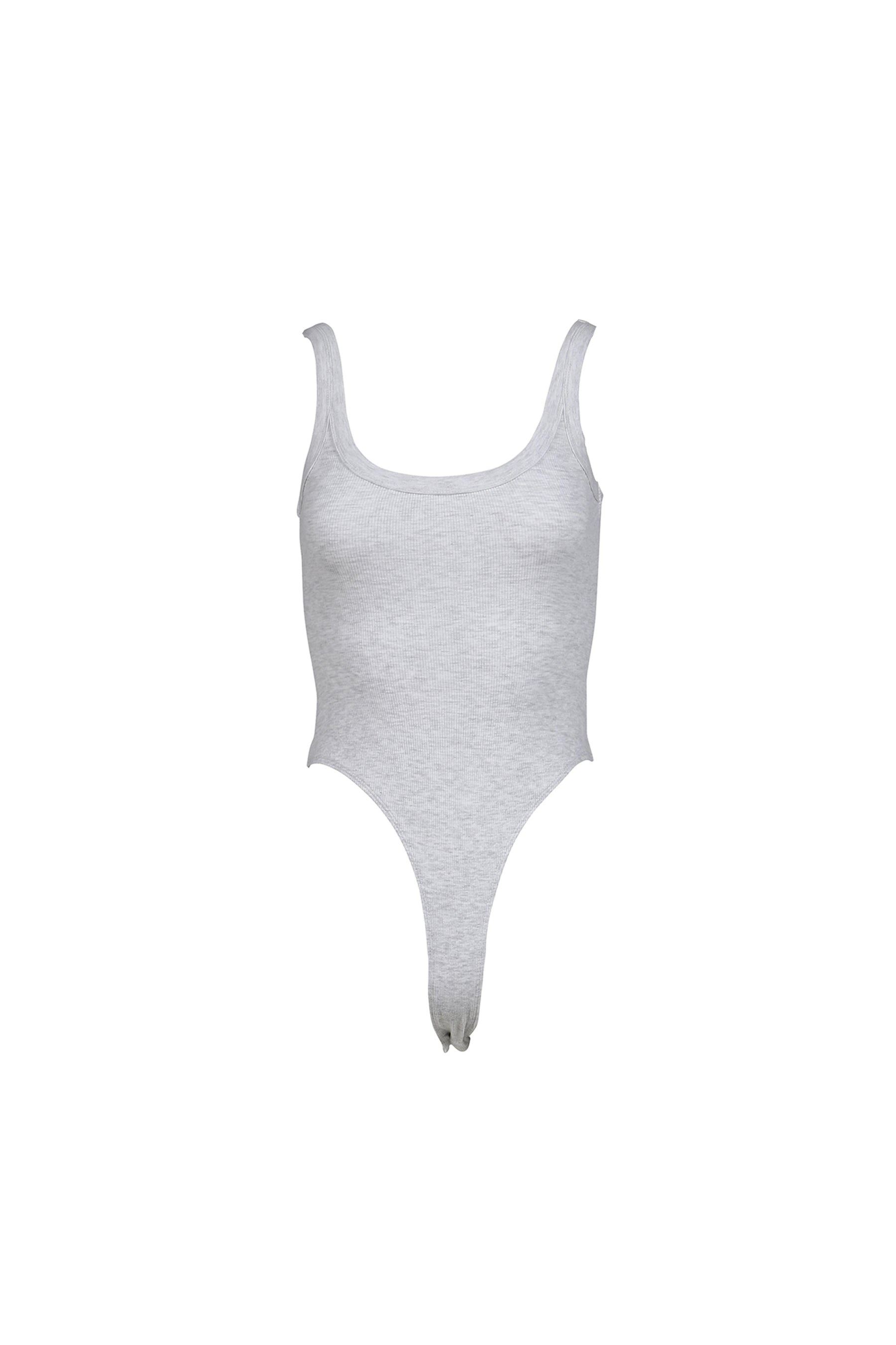 G SCOOP NECK BODYSUIT / WHT MELANGE