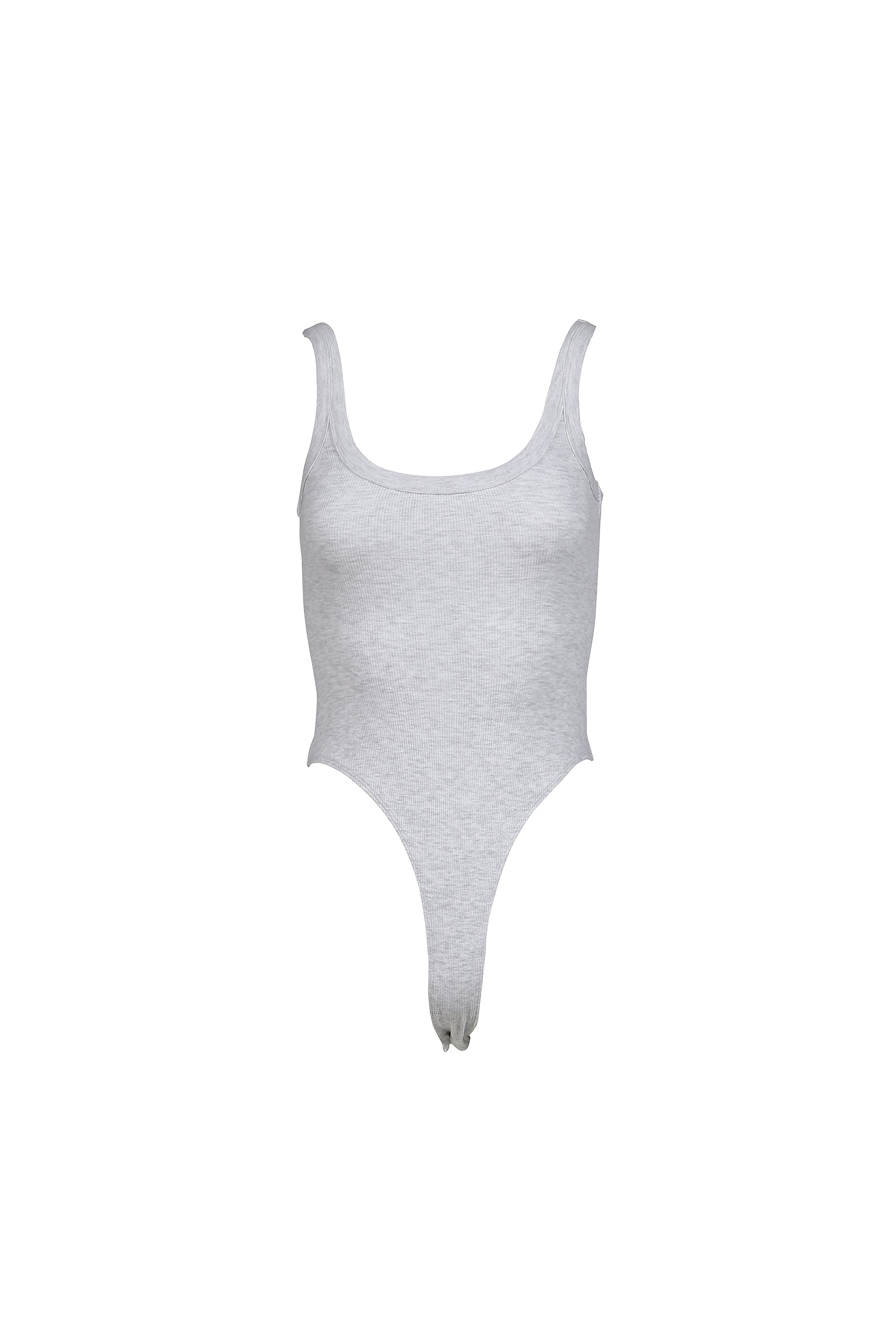 G SCOOP NECK BODYSUIT / WHT MELANGE