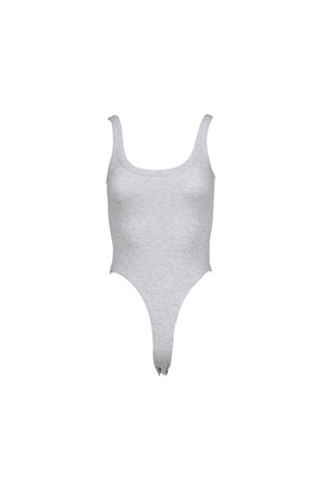 G SCOOP NECK BODYSUIT / WHT MELANGE