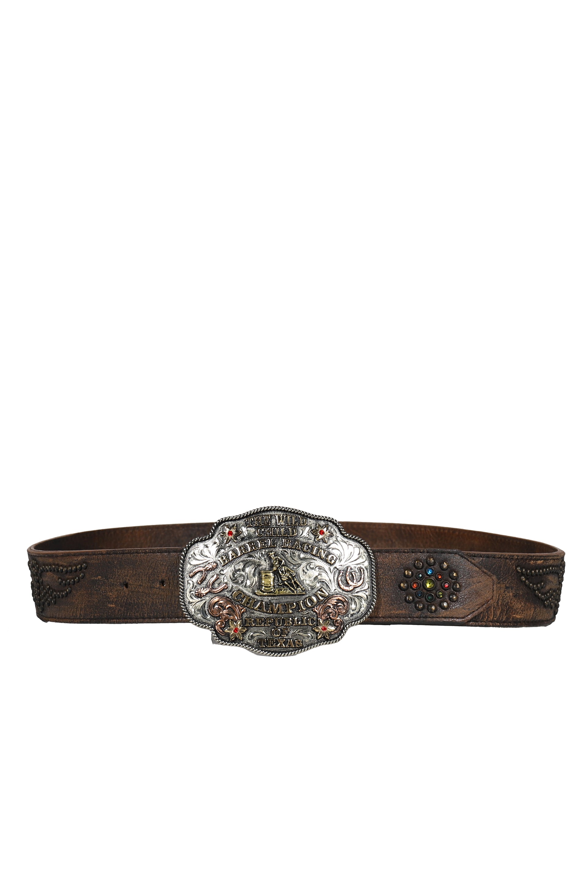 RACING CHAMPION STUDDED BELT / BRW