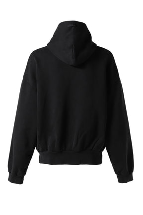 OVERLAPPED HOODIE - FEAR OF GOD LOGO GREY PRINT / BLK