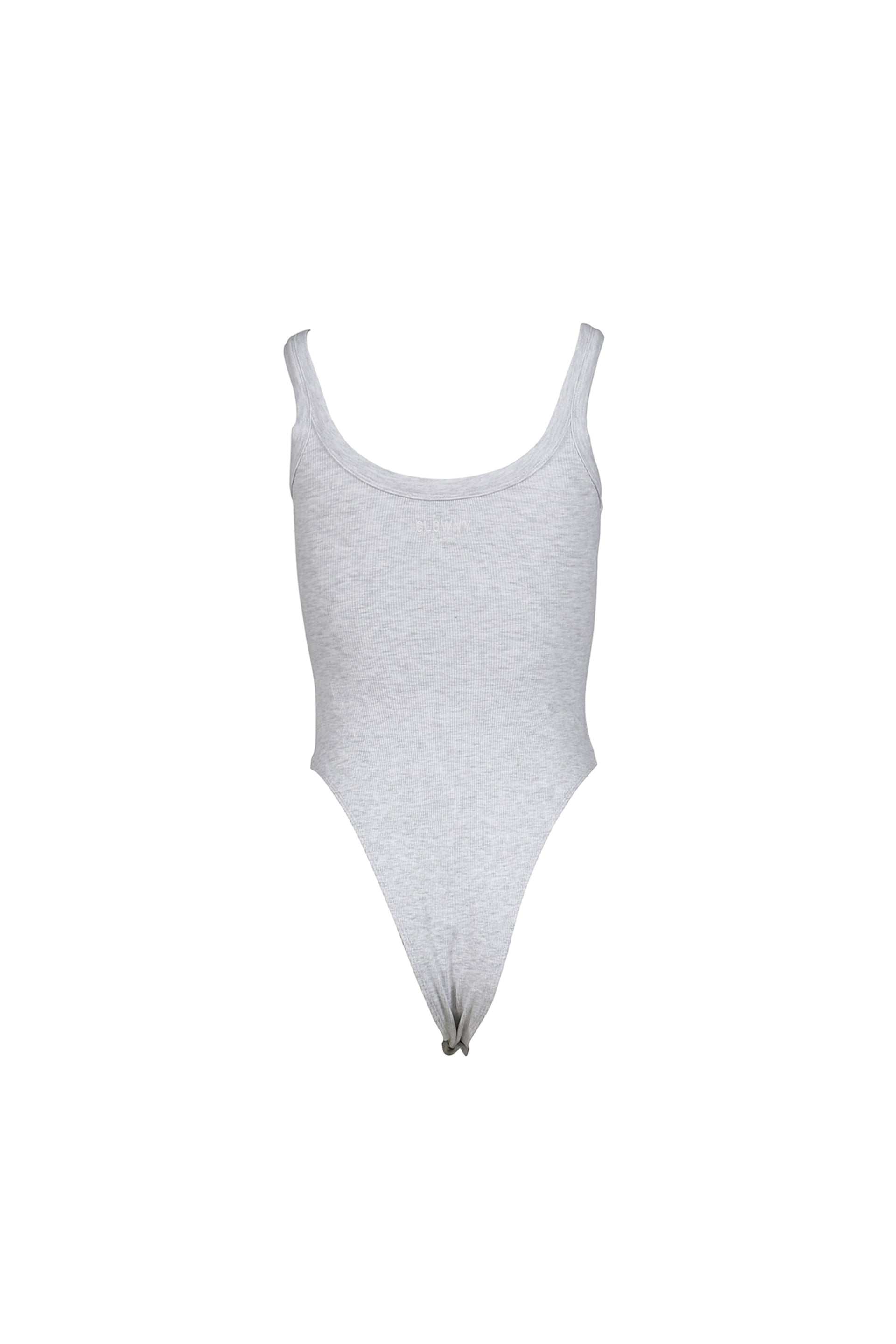 G SCOOP NECK BODYSUIT / WHT MELANGE