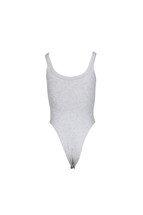G SCOOP NECK BODYSUIT / WHT MELANGE