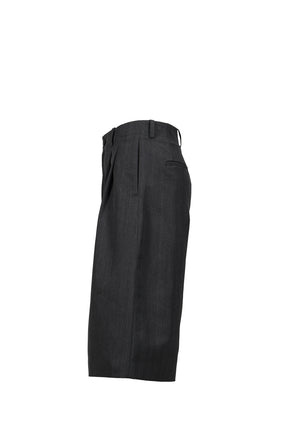 SPLIT SHORTS / GRY PINSTRIPE